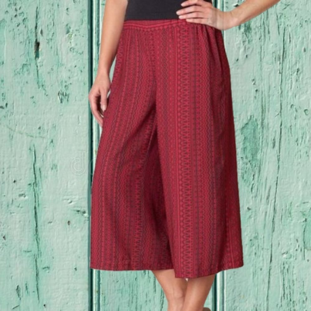PRANA M NWT Kiran Wide Leg Culottes Crop Gaucho Pants Medium New - Picture 3 of 6